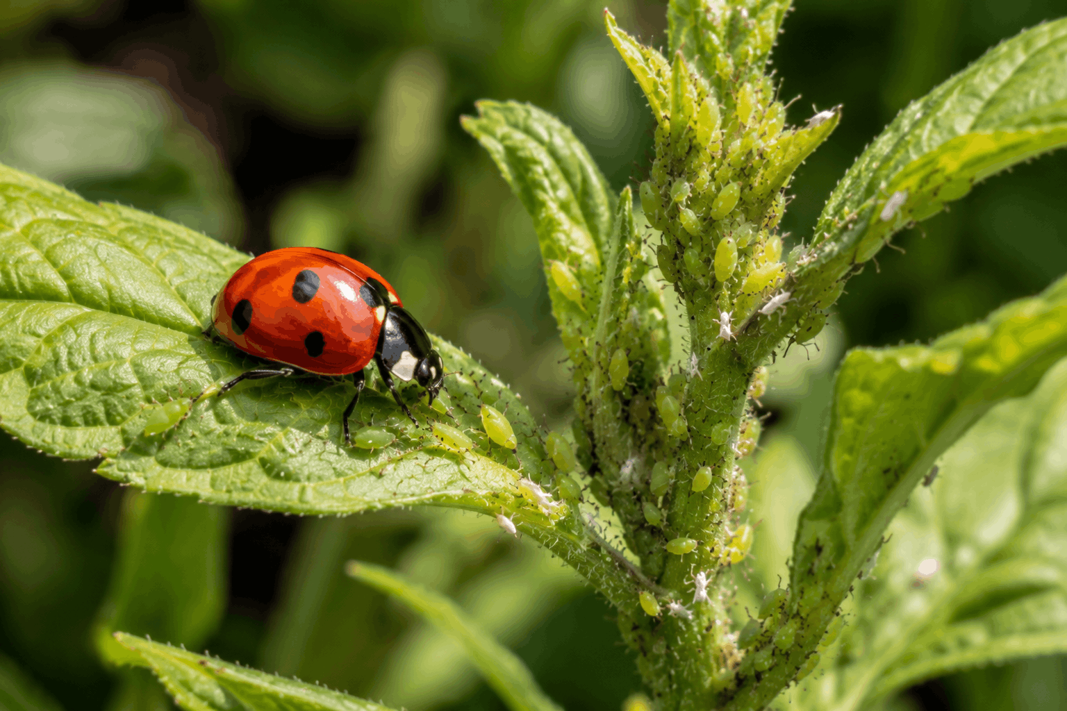 Blattläuse bekämpfen — Marienkäfer als natürlicher Gegenspieler im Garten