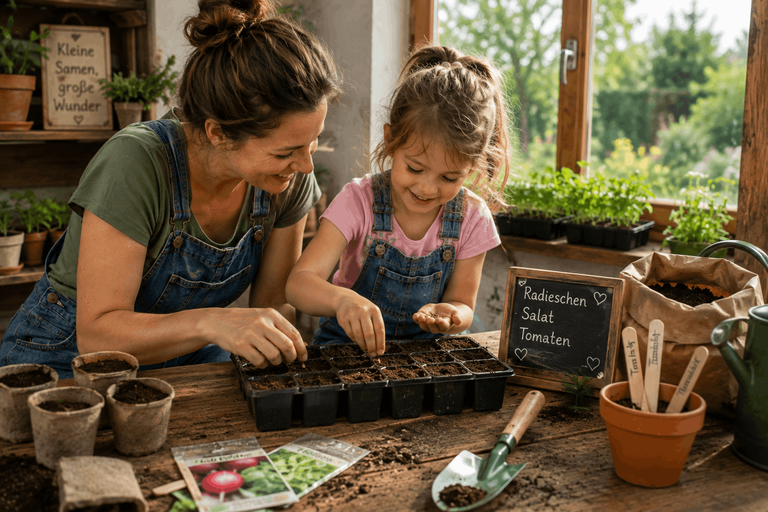 Gärtnern mit Kindern — gemeinsam Samen aussäen und Gemüse vorziehen