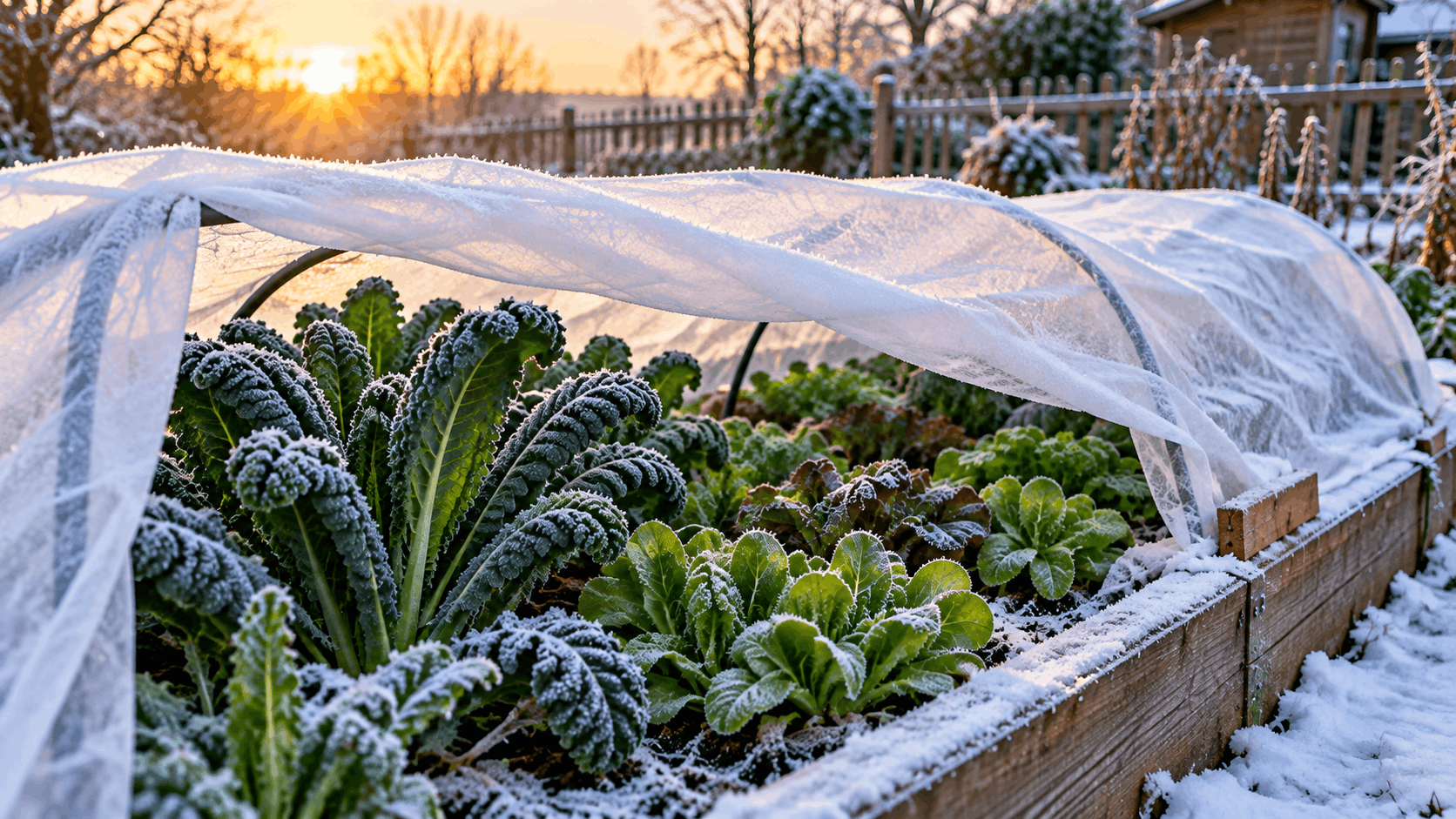 Gemüse anbauen im Dezember — Wintergemüse unter einem schützenden Vlies