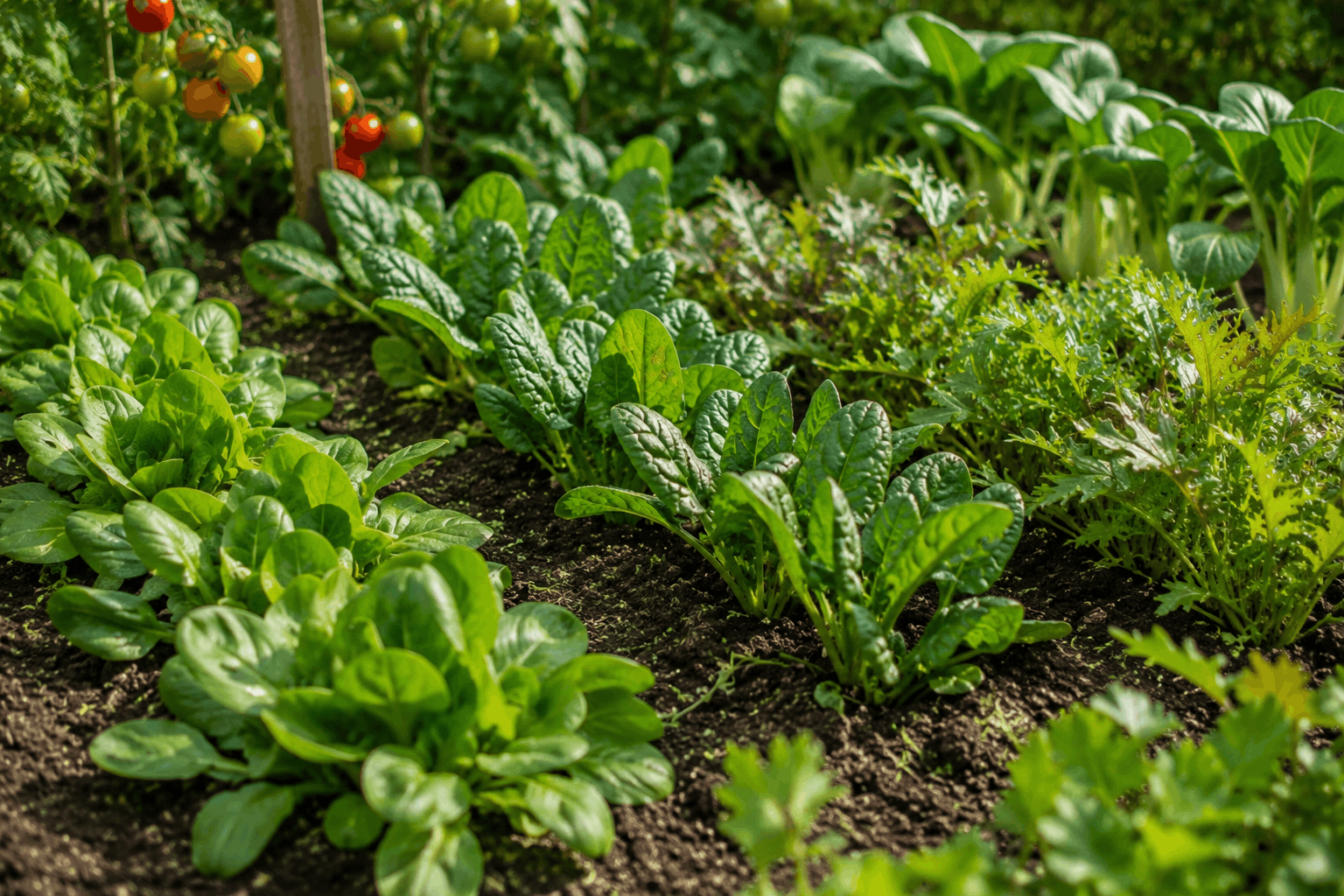 Herbstgemüse anbauen – junger Feldsalat, Spinat und anderes Blattgemüse im Herbstbeet