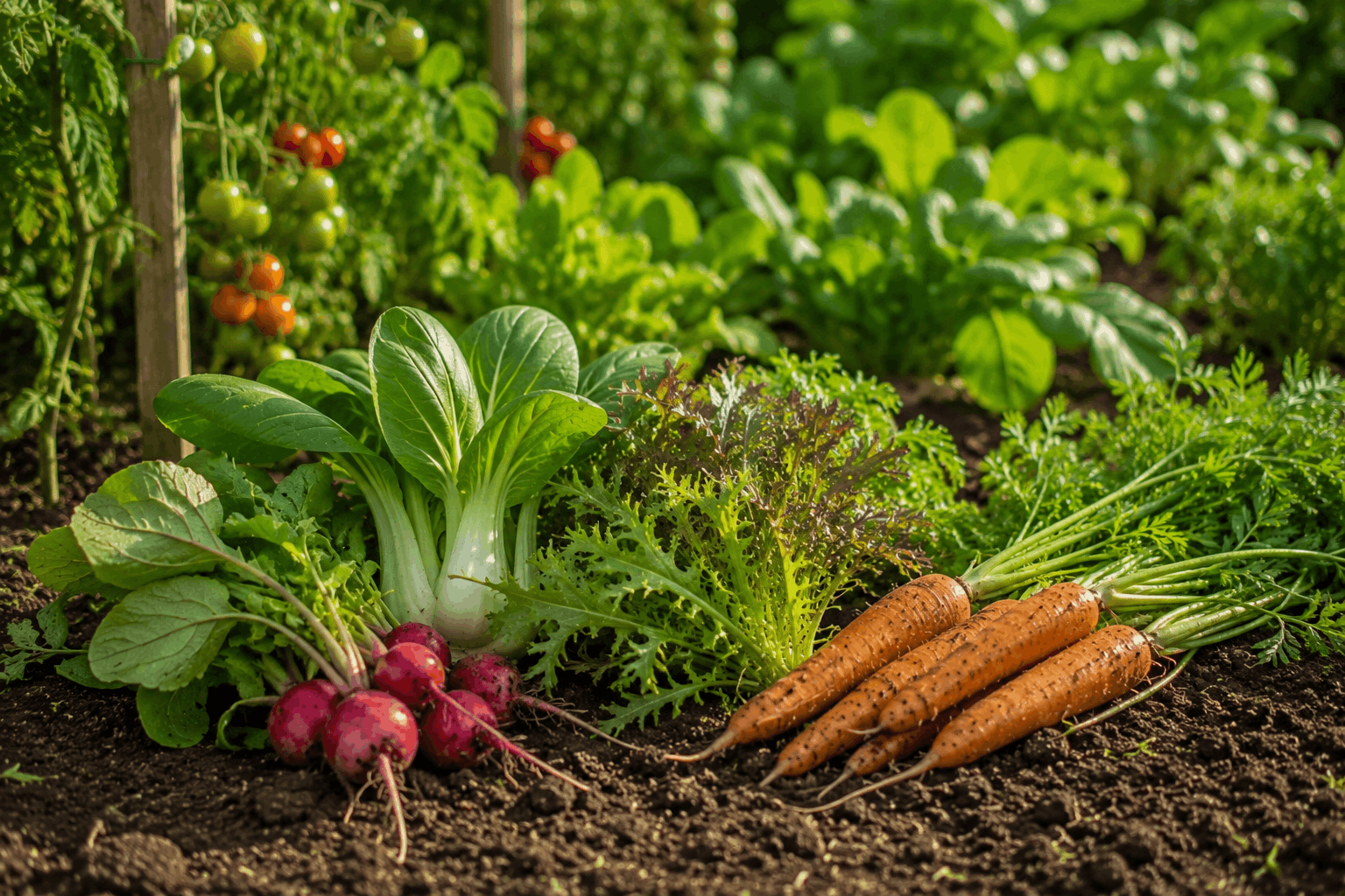 Herbstgemüse anbauen – Gemüsebeet im Herbst mit schützendem Gartenvlies