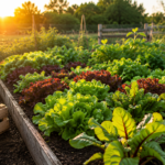 Gemüse im August säen: Diese Sorten lohnen sich jetzt noch richtig Selbstversorger Garten mit Herbstgemüse und frischer August Aussaat im Abendlicht