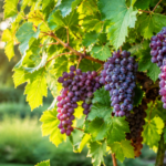Weintrauben Weintrauben im Garten an einer sonnigen Pergola im Selbstversorger Garten angebaut